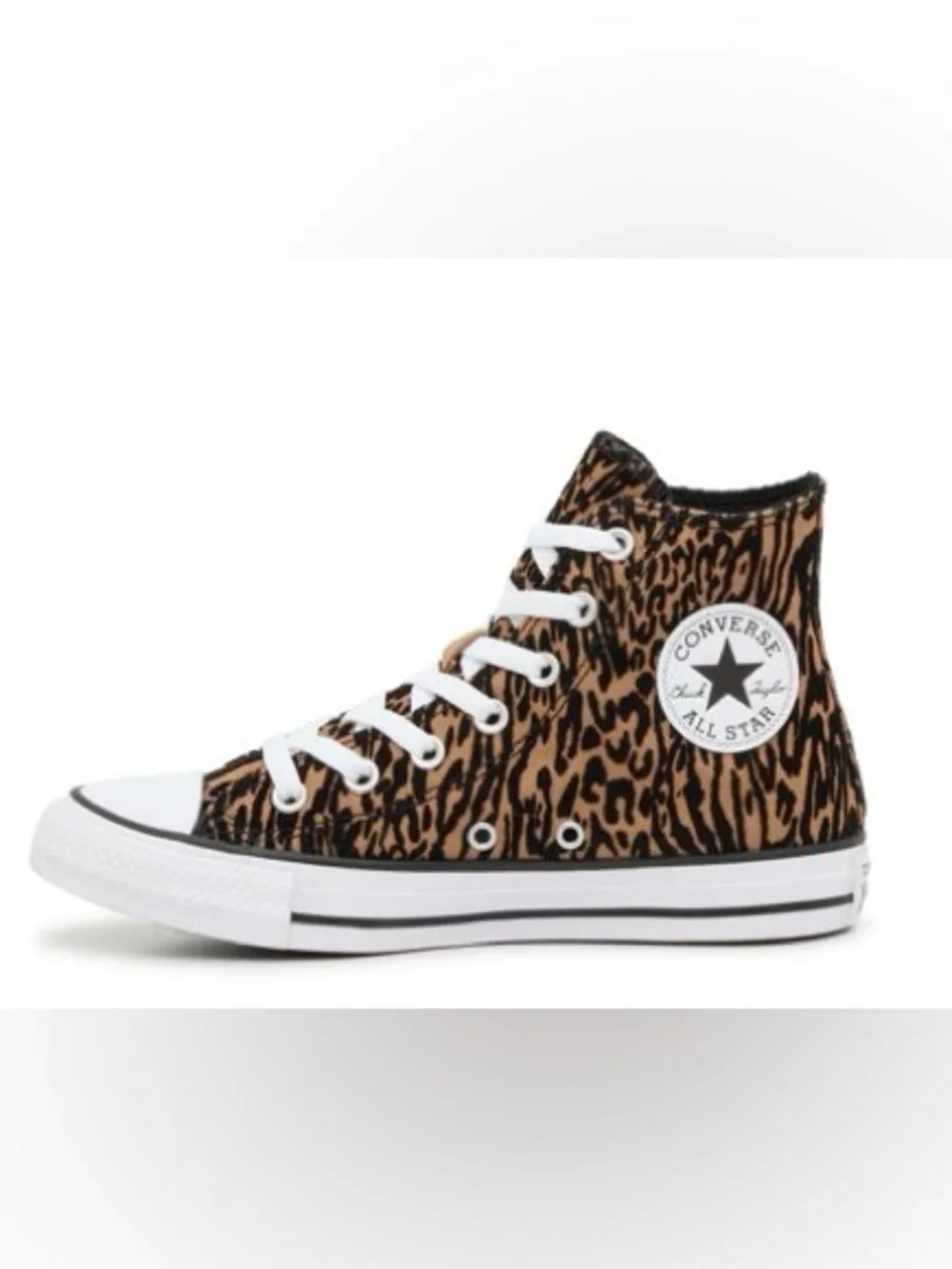 Converse HighTop Sneakers in Leopard Print Soft Velvet Texture - Unisex - NWT - Picture 2 of 11